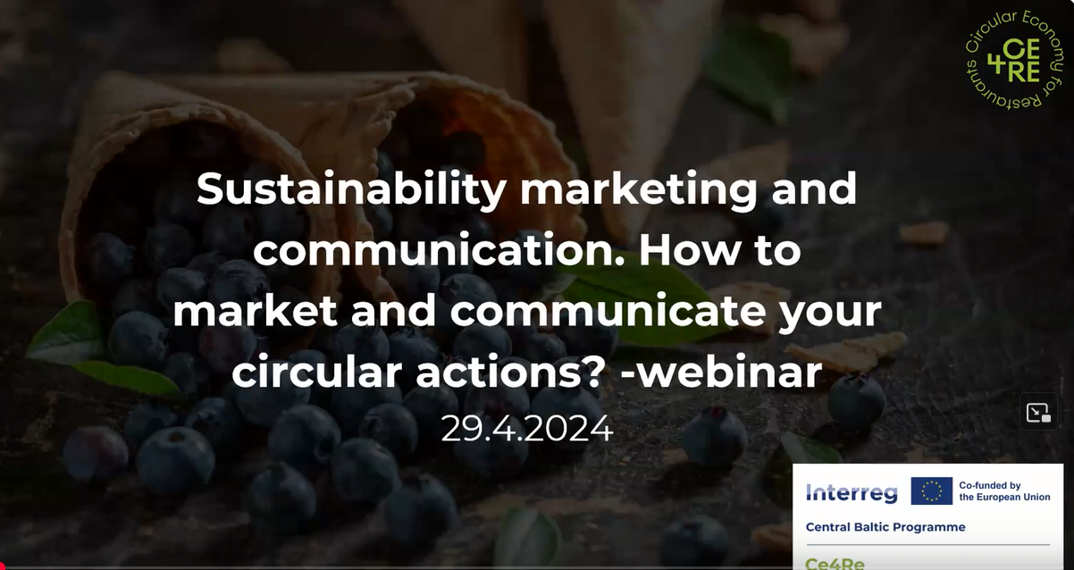 Sustainability marketing and communication. How to market and communicate your circular actions?
